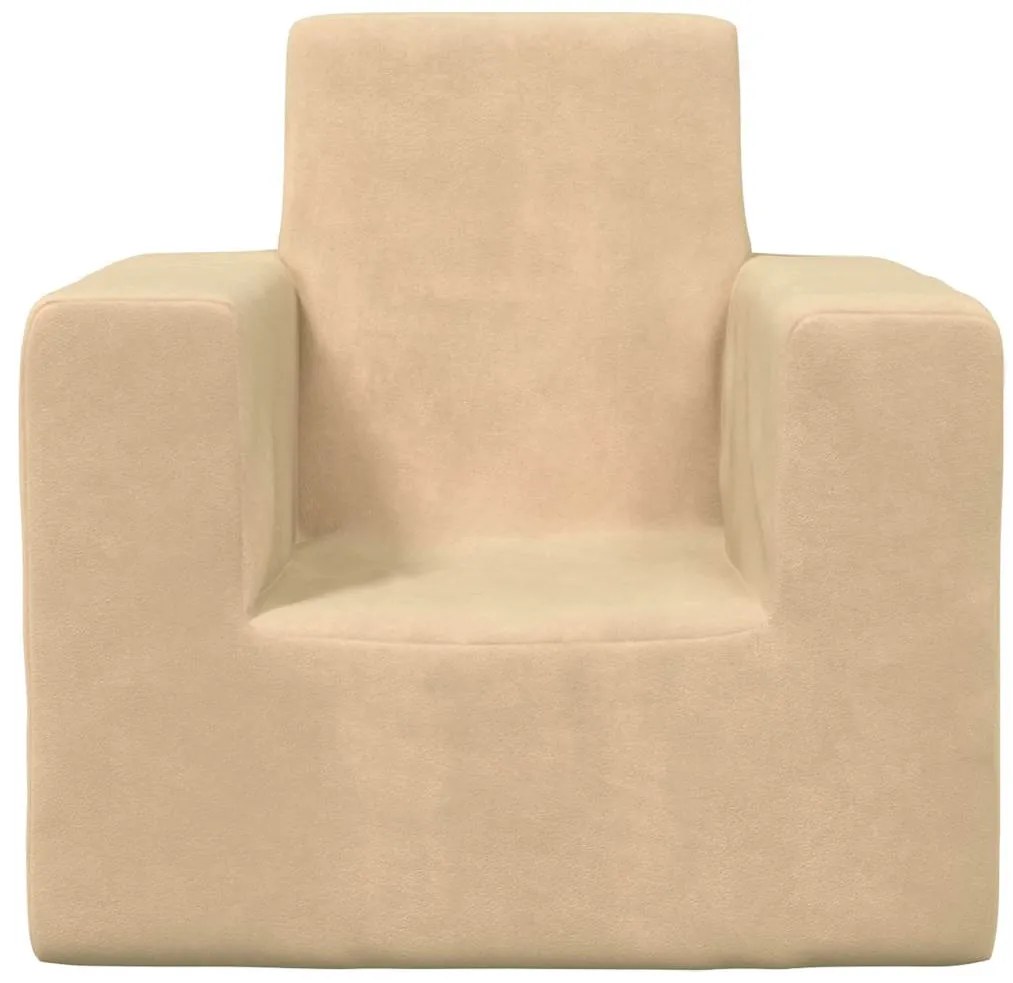 Sofá infantil pelúcia macia cor creme