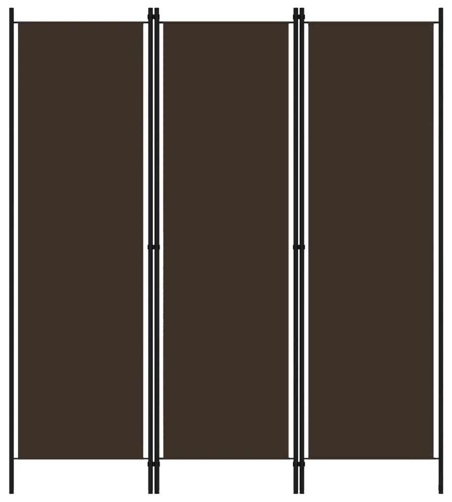 Divisória de quarto com 3 painéis 150x180 cm castanho