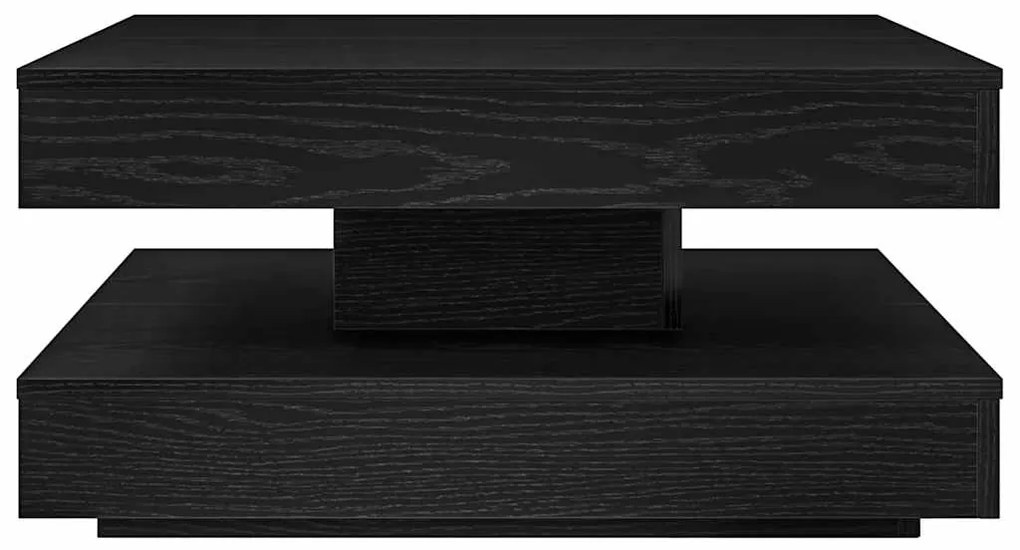 Mesa de centro rotativa a 360 graus 70x70x34,5 cm preto