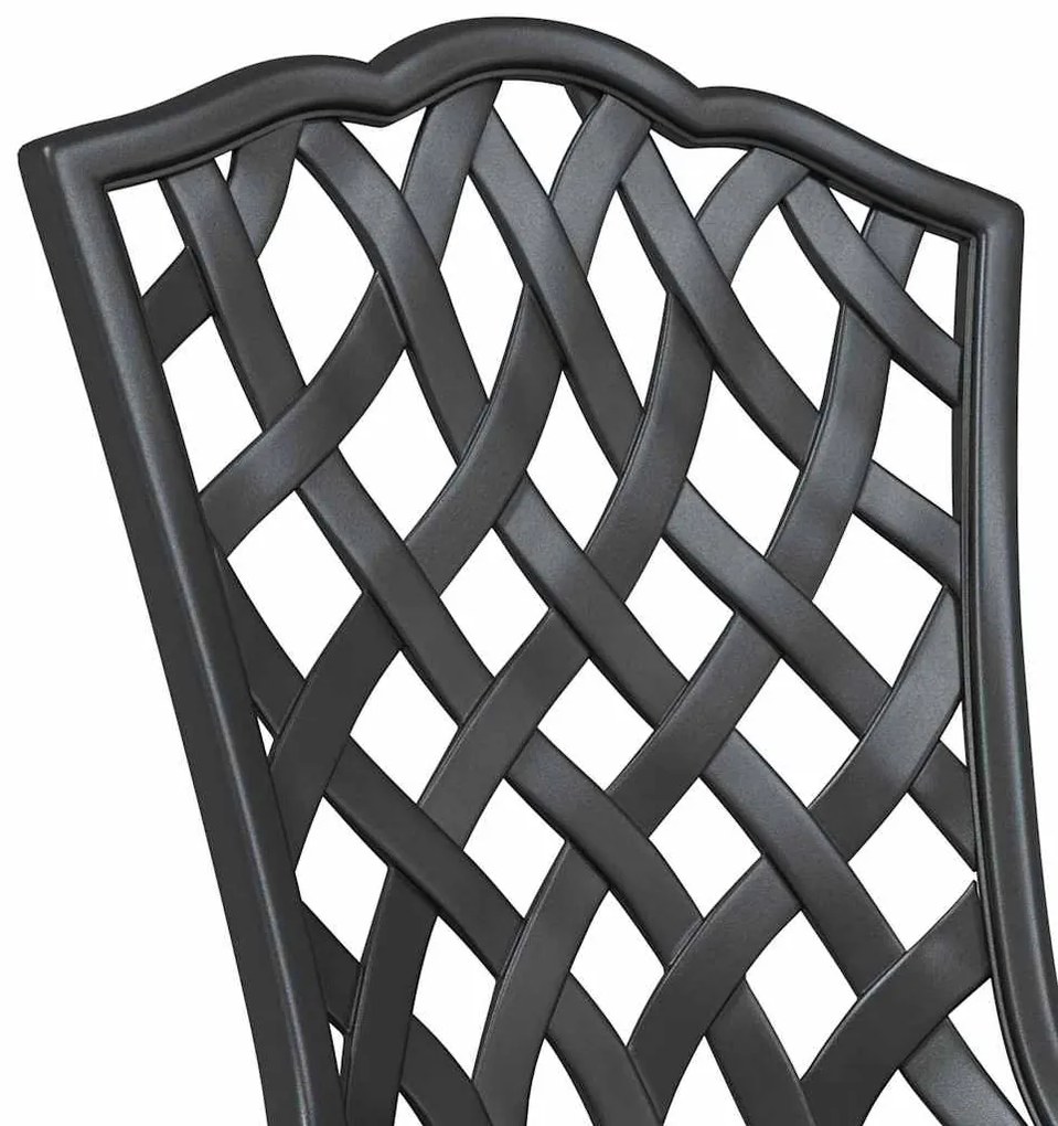 Conjunto de Bistro de Jardim de 3 Peças vidaXL Preto em Alumínio Fundi