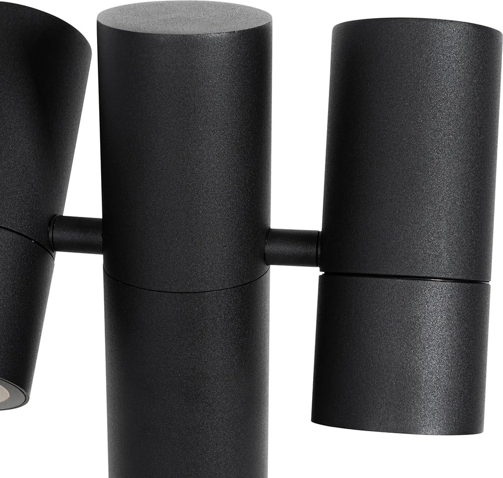 Candeeiro de pé para exterior preto 50 cm 2 luzes ajustáveis - Duo