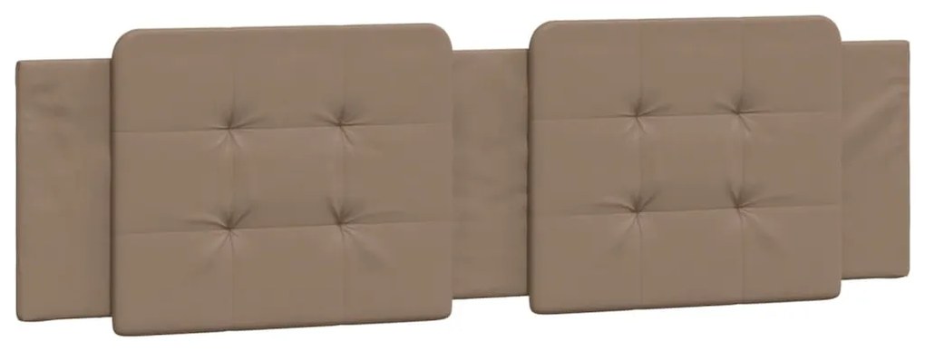 Estrutura cama c/ luzes LED 180x200 cm couro artif. cappuccino