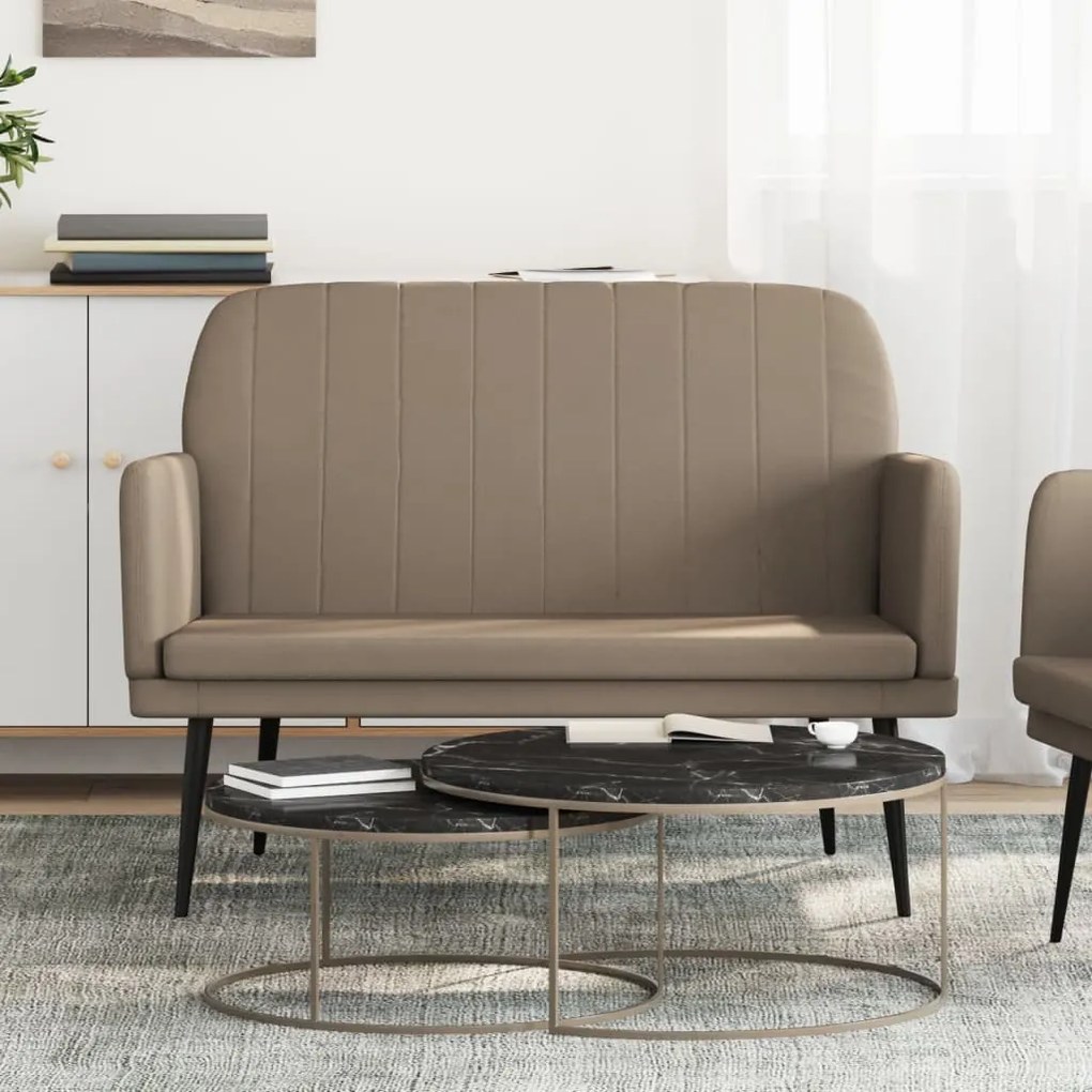 vidaXL Banco 107x80x81 cm couro artificial cor cappuccino