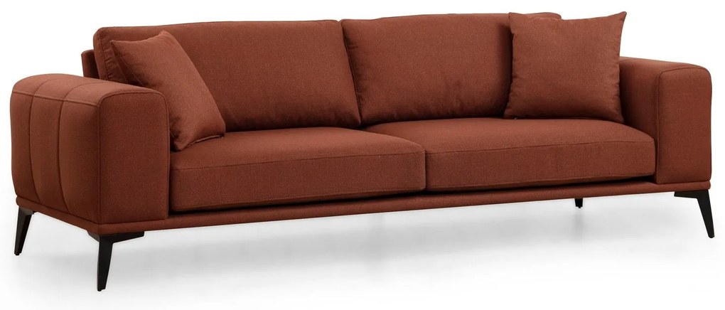 Sofá de 3 Lugares Kenzo – Vermelho Telha – 235x90x80 cm