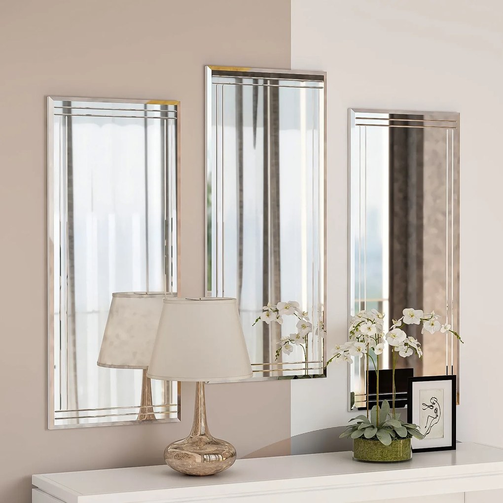 Conjunto de Espelhos Decorativos Mini Buhem – Transparente – 30x70x2,2