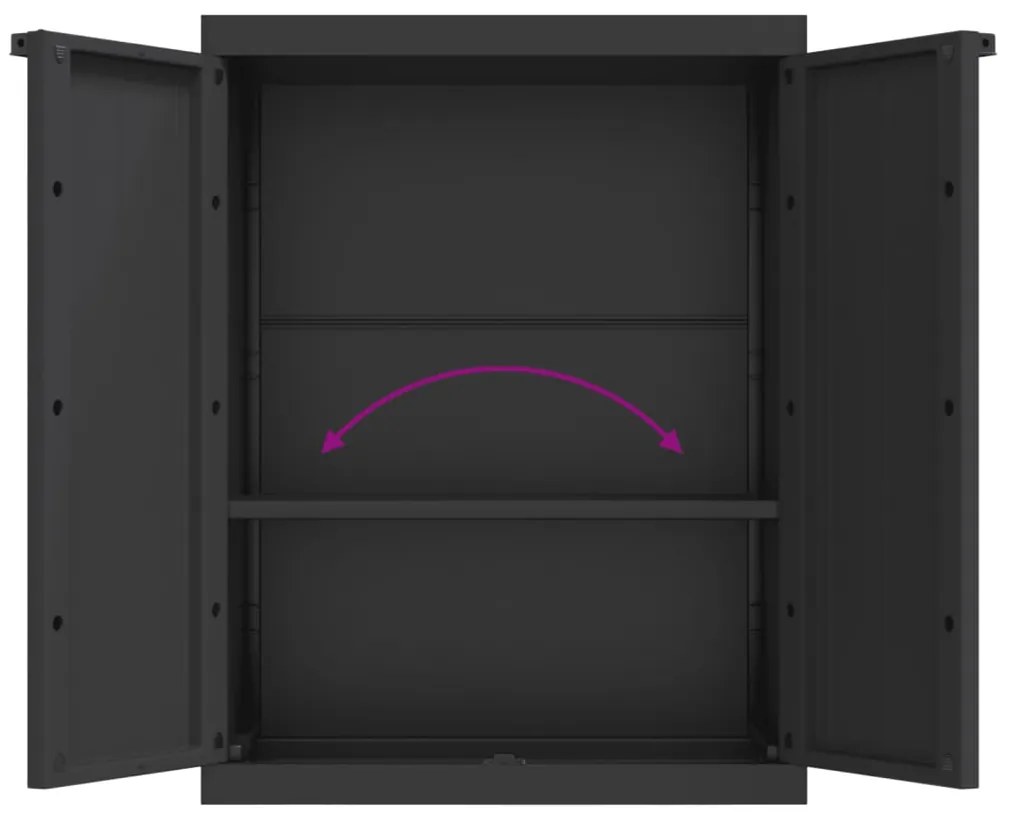 Móvel de arrumação para exterior 65x37x85 PP preto