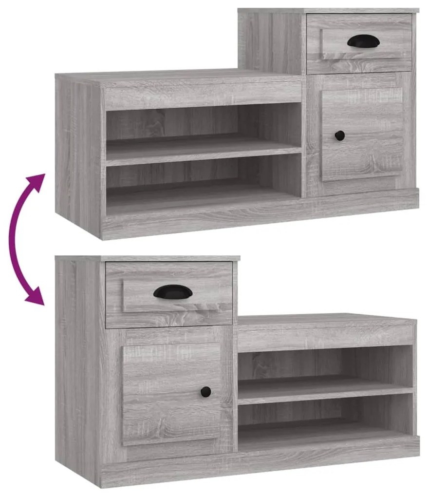 Sapateira 100x42x60 cm derivados de madeira cinzento sonoma