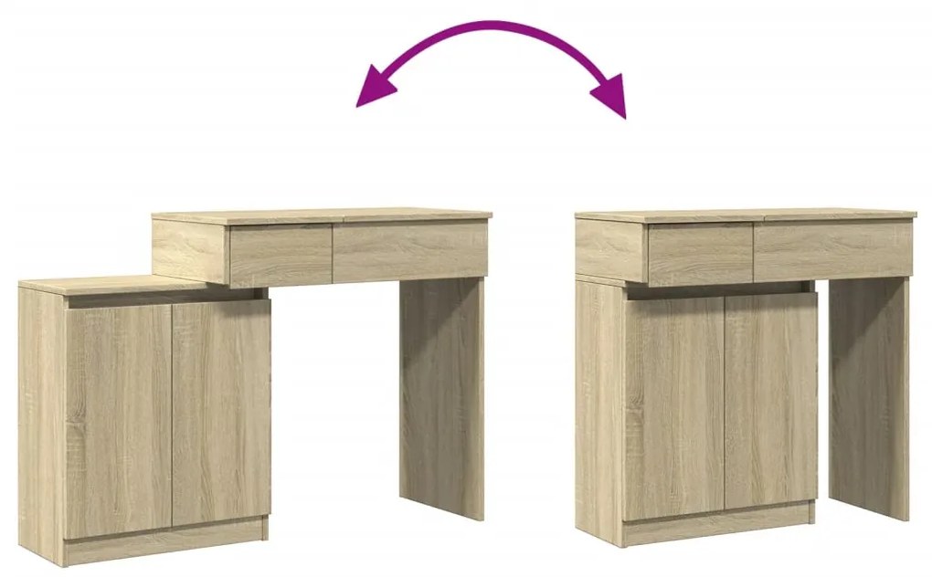 Toucador com LED 115x37x110,5 cm carvalho sonoma