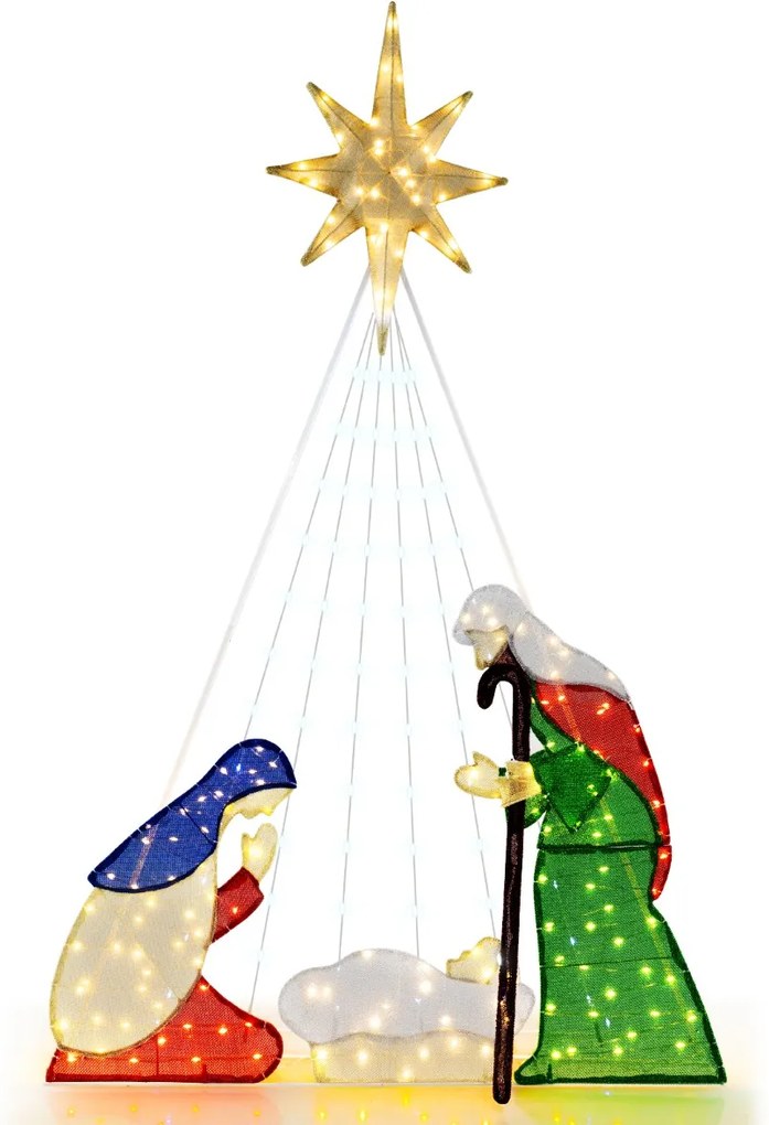 Conjunto de 2 soldados quebra-nozes de 184 cm com chapéu e espada, decoração de Natal 3D com 110 luzes LED brancas quentes, estatueta brilhante