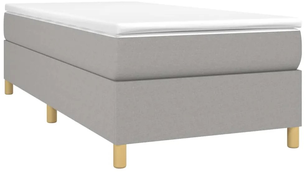 Cama com molas/colchão 90x200 cm tecido cinza-claro