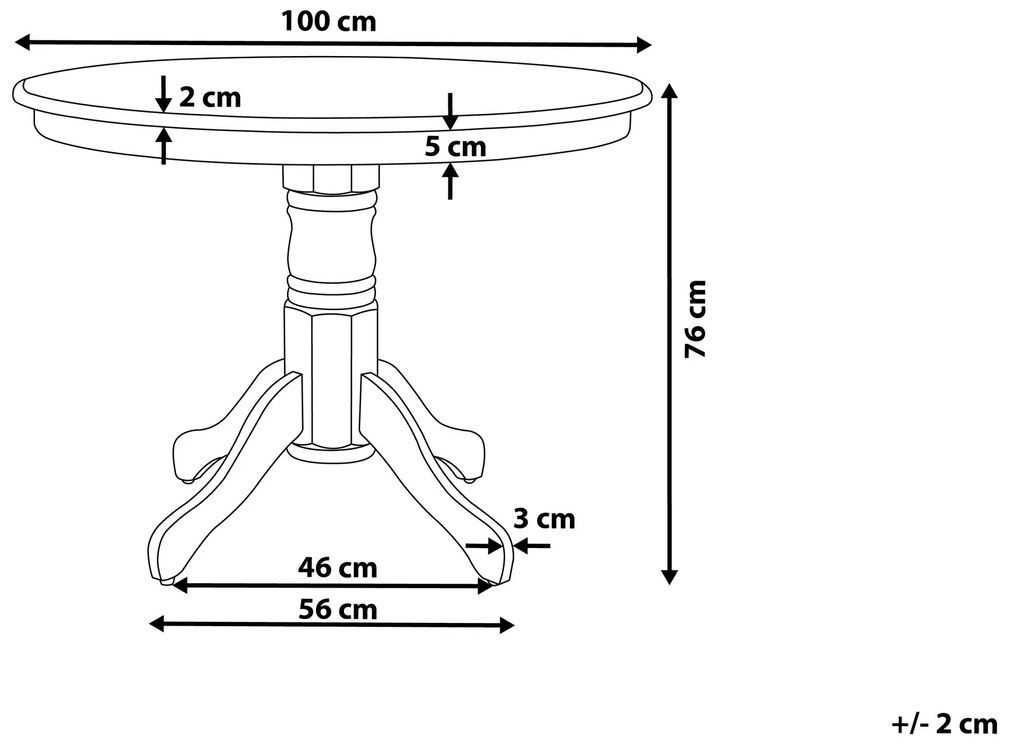 Mesa de jantar redonda branca ⌀ 100 cm AKRON Beliani