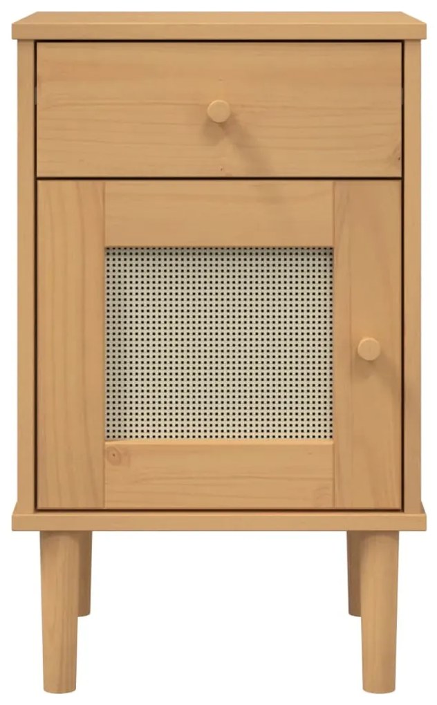 Mesa de cabeceira SENJA 40x35x65 cm pinho maciço castanho