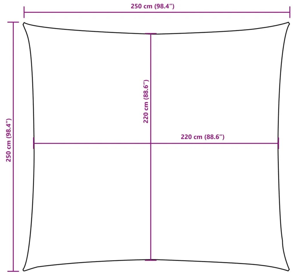 Para-sol estilo vela tecido oxford quadrado 2,5x2,5 m amarelo