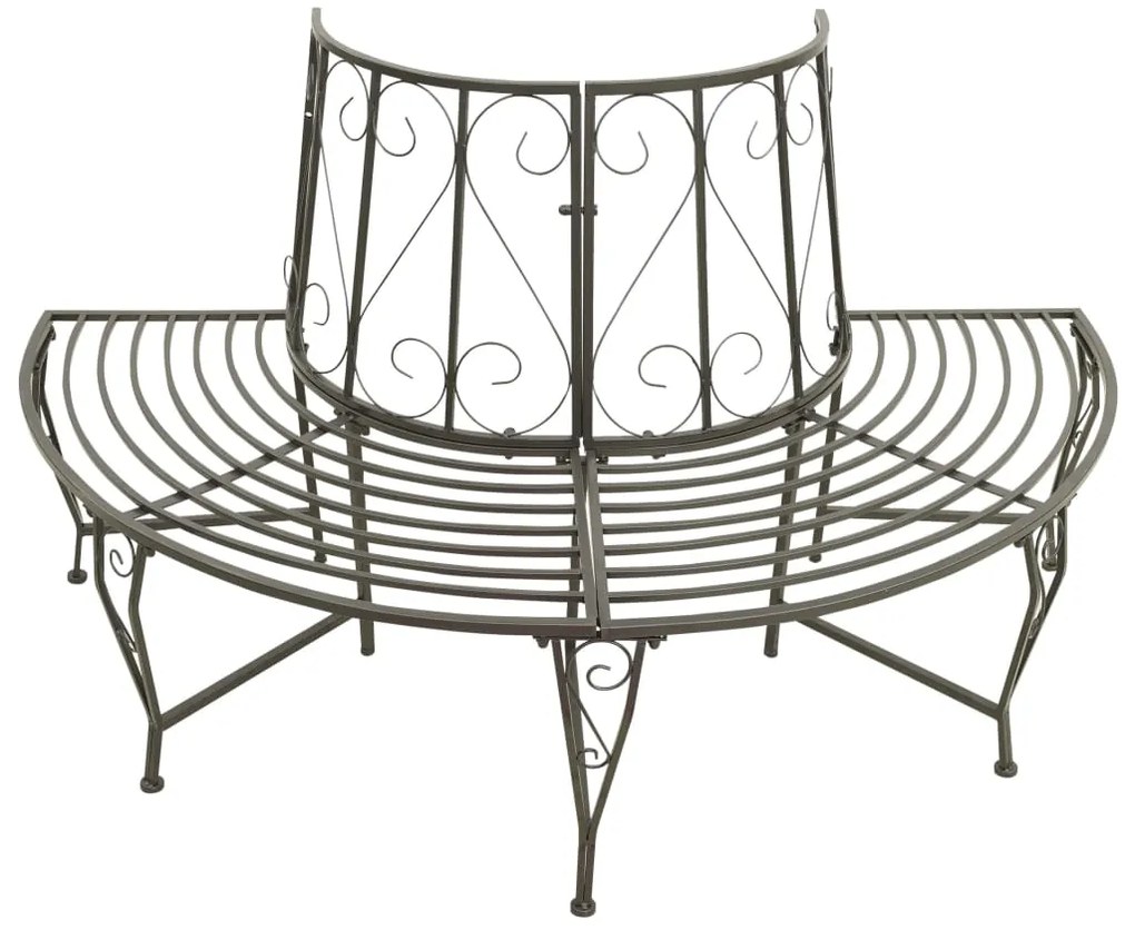 Banco de jardim para árvore semicircular 160 cm aço