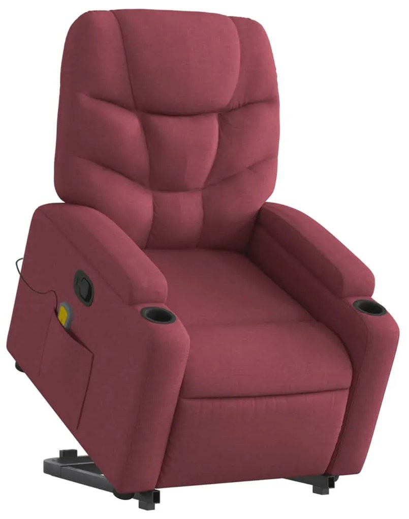 Poltrona de massagens reclin. elevatória tecido vermelho tinto