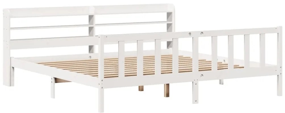 Cama sem colchão 180x200 cm madeira de pinho maciça branco