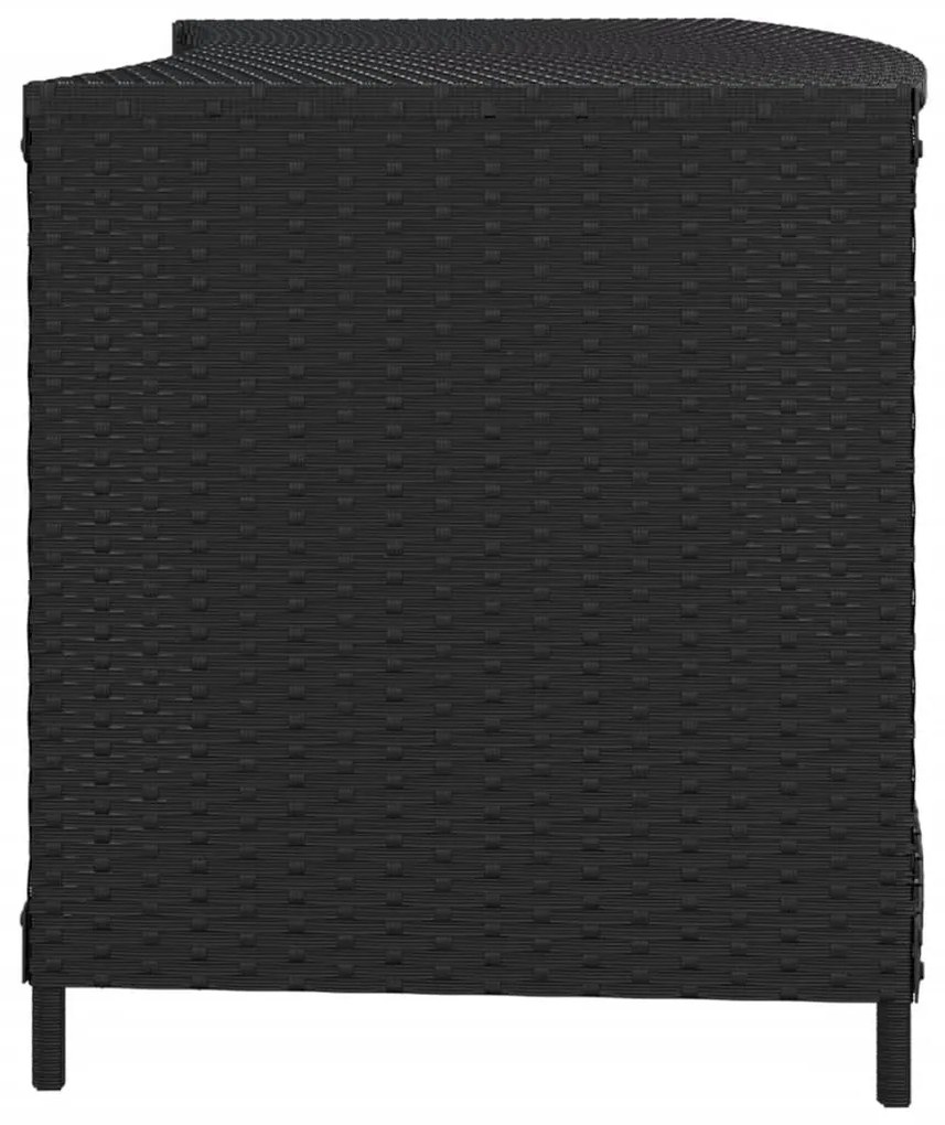 Prateleiras de arrumação 2 pcs vime PE preto