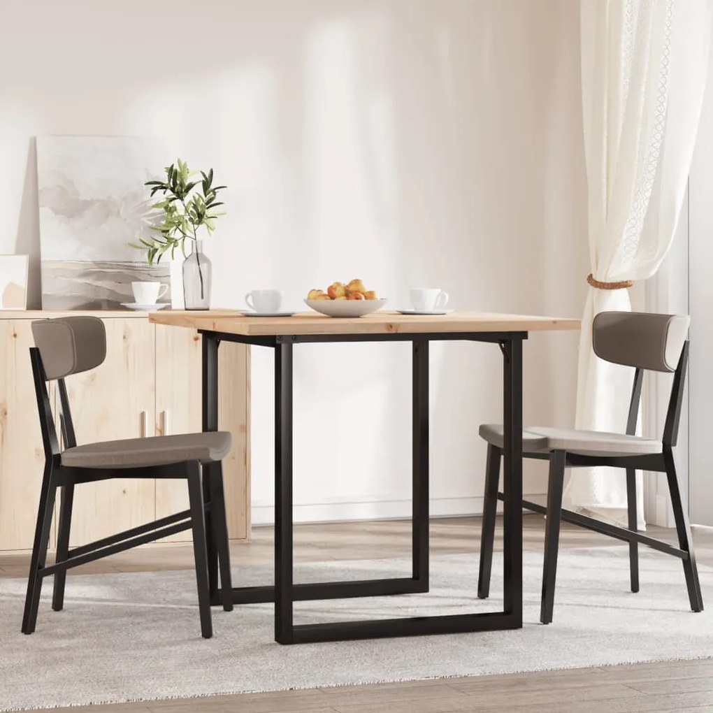 Mesa de jantar estrutura em O 90x90x75,5 cm pinho/aço