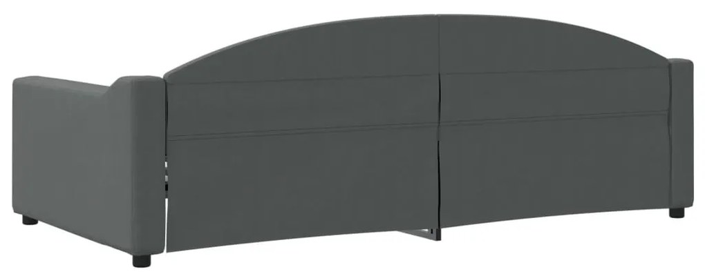 Sofá-cama 100x200 cm tecido cinzento-escuro