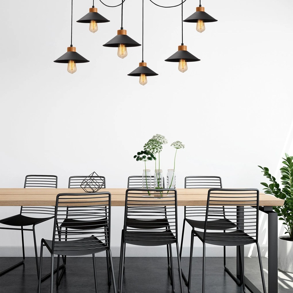 Candeeiro de Teto Manavgat – Preto – Diâmetro 144 cm, Altura 100 cm