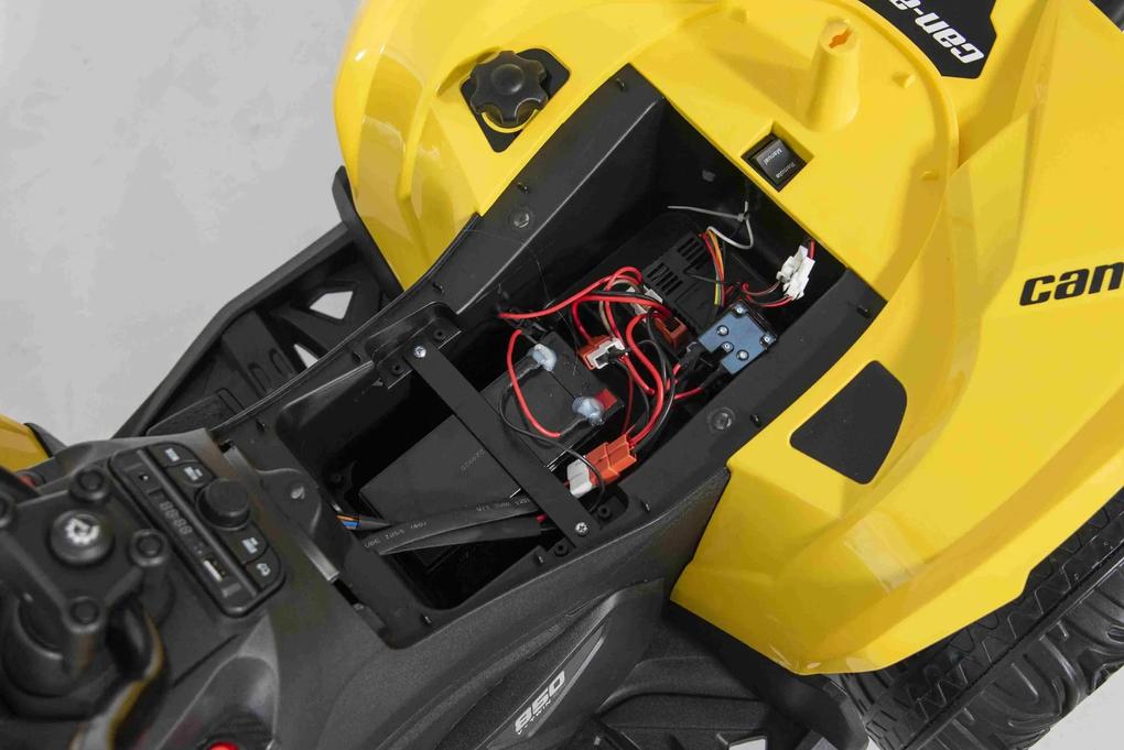Moto 4 elétrico para crianças Can-am Renegade monolugar, suspensão dianteira e traseira, luzes LED, bateria de 12 V, 2 motores de 35 W, rodas EVA maci