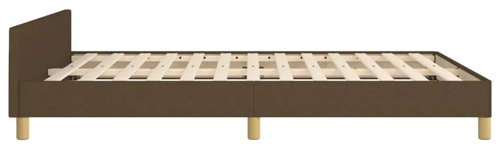 Estrutura de cama sem colchão 140x200 cm tecido castanho-escuro