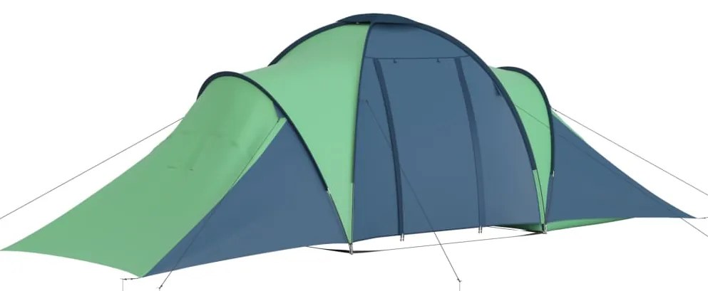 Tenda de campismo para 6 pessoas azul e verde