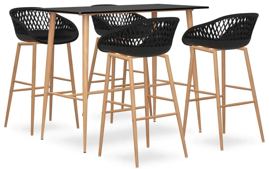 5 pcs conjunto de bar preto