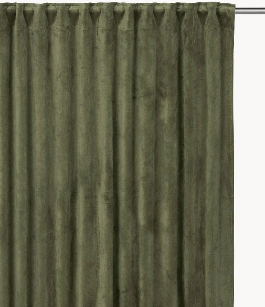 Cortinas escurecedoras em veludo multi-banda Estelle, conjunto de 2, L 135 cm