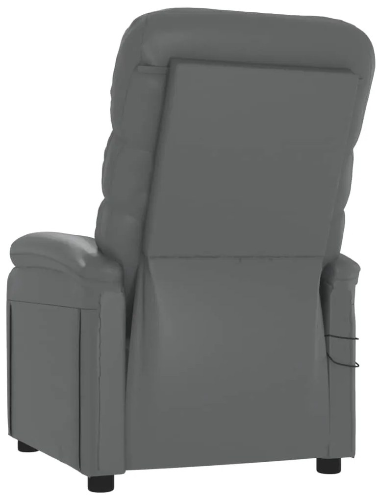 Poltrona de massagens elétrica couro artificial cinzento