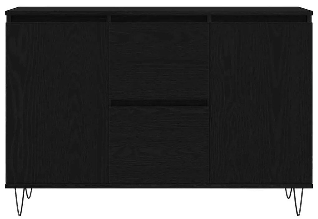 Buffet vidaXL Madeira de Carvalho Preto 101,5x35x70 cm
