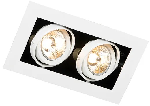 Conjunto de 6 Foco de encastrar moderno branco com 2 luzes ajustáveis - ONEON 70