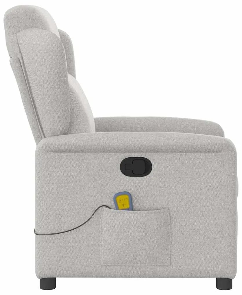 Cadeira de massagem reclinável tecido cinzento
