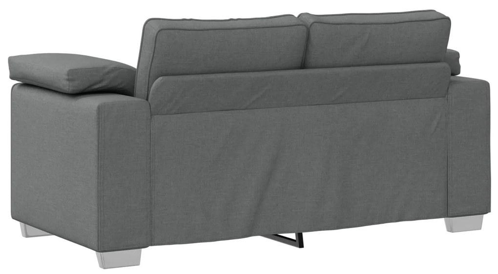 Conjunto de Sofá de 3 Peças com Almofadas em Tecido Cinza Escuro