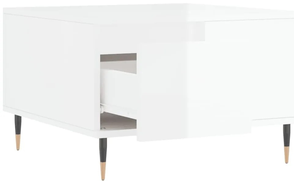 Mesa de centro 55x55x36,5 cm derivados madeira branco brilhante