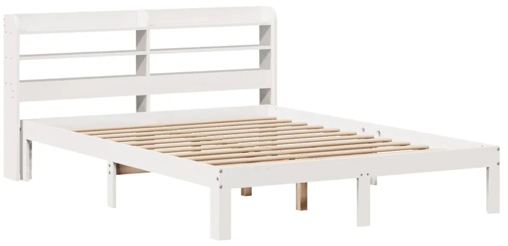 Estrutura de cama c/ cabeceira sem colchão 140x190 cm branco