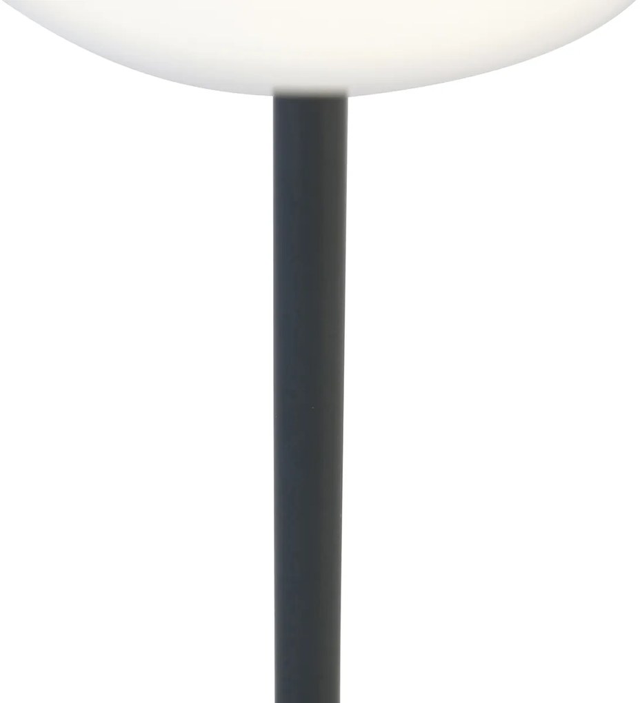 Candeeiro de mesa cinzento escuro com LED recarregável com dimmer tátil - Renata Design