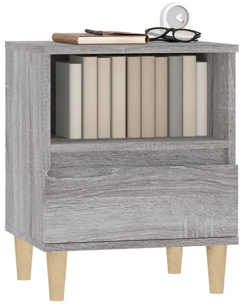 Mesa de cabeceira 40x35x50 cm cinzento sonoma