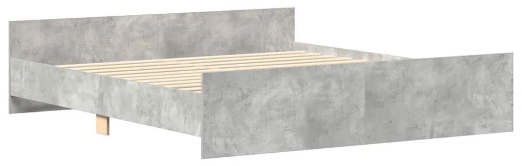 Estrutura cama c/ cabeceira e apoio pés 160x200cm cinza cimento