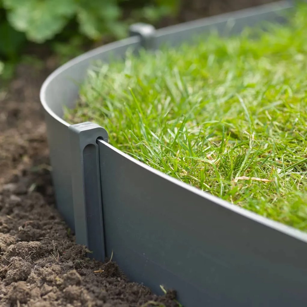 Nature Conjunto limitador de bordas de jardim e estaca cinzento