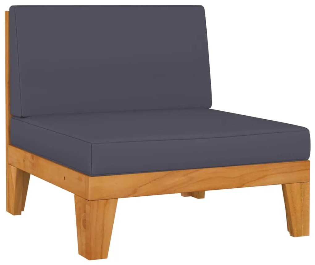 3 pcs conjunto lounge de jardim c/ almofadões acácia maciça