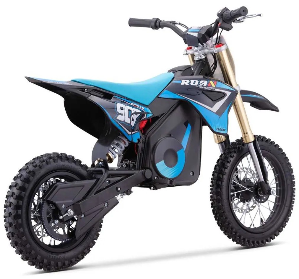 Mini moto elétrica para crianças MINICROSS 1100W Roan 903 motor eléctrico Brush 12/10" Azul