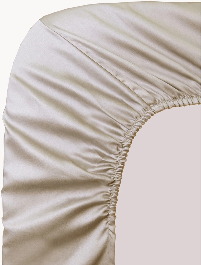 Lençol em cetim de algodão com elástico boxspring Ava