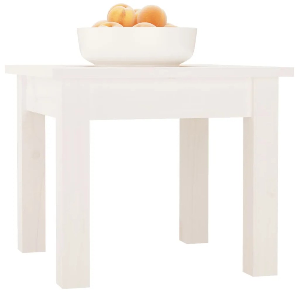 Mesa de centro 35x35x30 cm pinho maciço branco