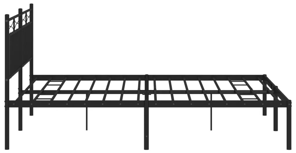 Estrutura de cama com cabeceira 160x200 cm metal preto
