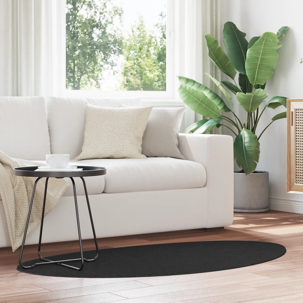 vidaXL Tapete "HUARTE" de Pile Curto Suave e Lavável Preto 80x150 cm