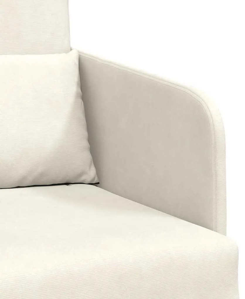 Sofá Cama de Piso 2-em-1 Creme 65x80x83 cm Veludo