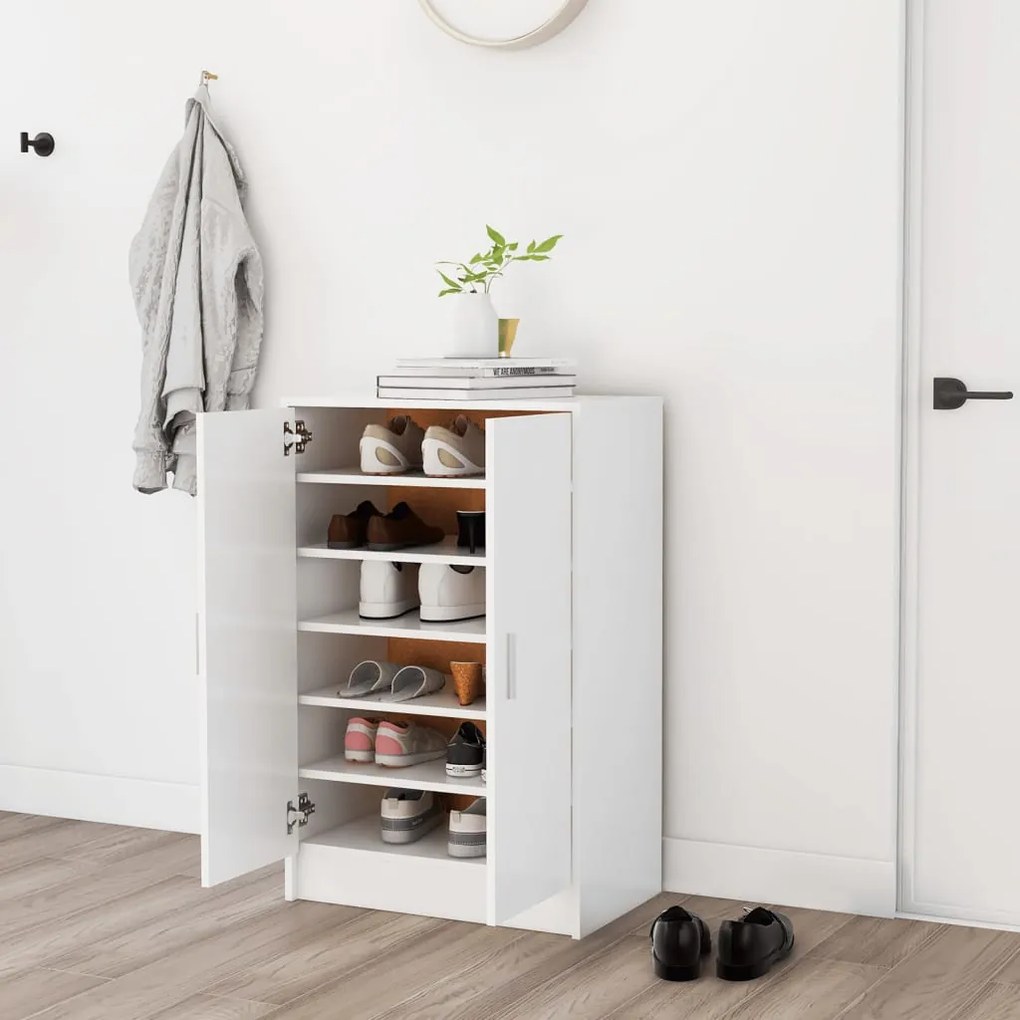 808927 vidaXL Armário para sapatos 60x35x92 cm contraplacado branco
