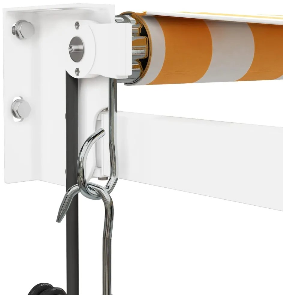 Toldo retrátil automático 3,5x2,5 m amarelo e branco