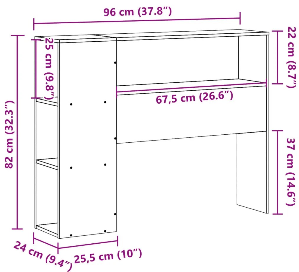 Cabeceira com arrumação 90 cm pinho maciço castanho-mel